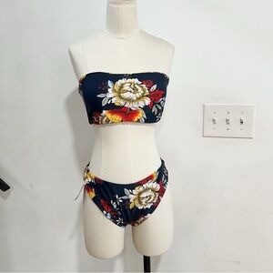 Zaful Women’s Floral Strapless Bikini Set